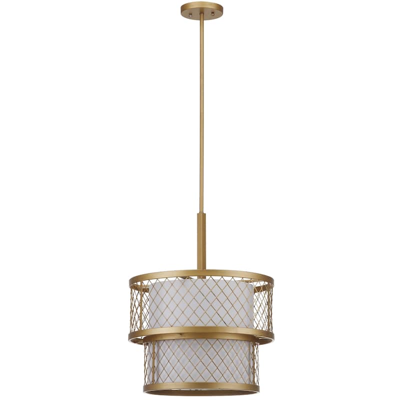 SAFAVIEH Lighting Rolanda 17-inch Adjustable 6-Light Mesh Gold Pendant Lamp - 17" W x 17" D x 21 - 57" H