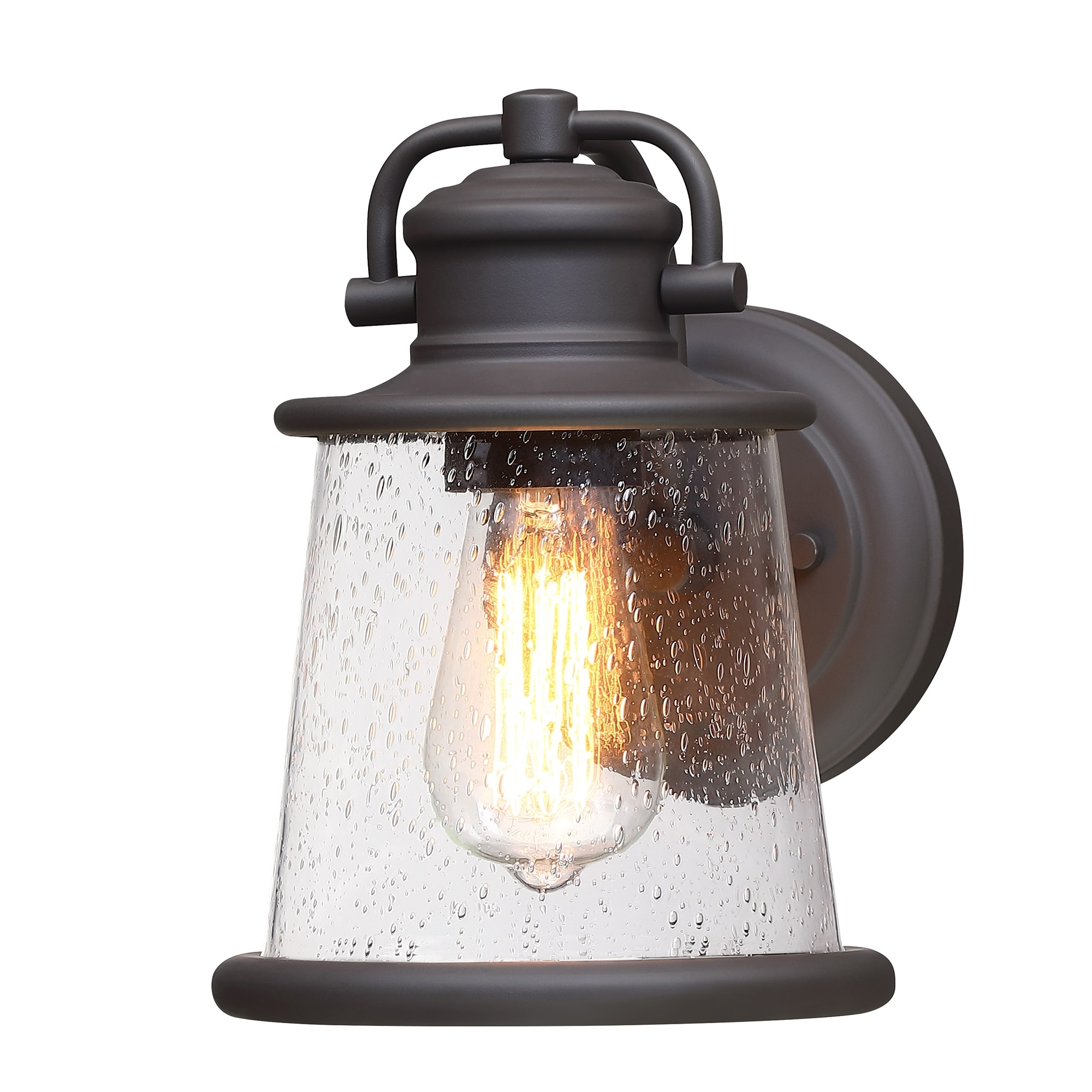 1-Light Dark Bronze Finish Outdoor Wall Lantern Sconce
