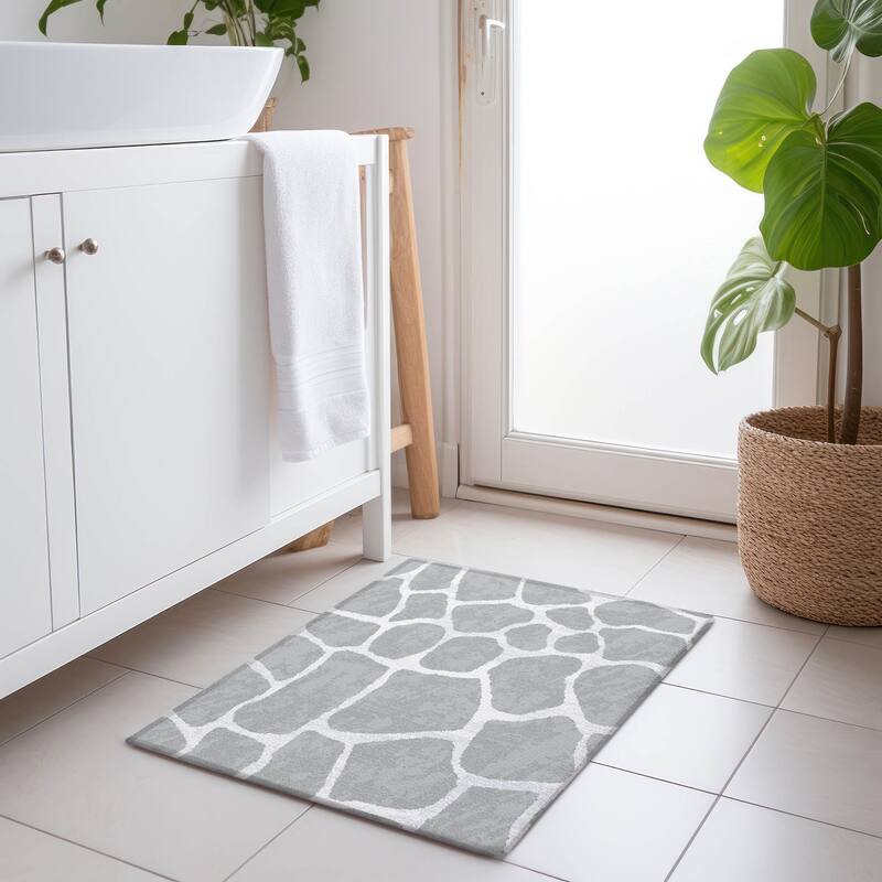 Premium Washable Super Soft Animal Print Mayfield Rug - Gray - 1' 8" x 2' 6" - Rectangle