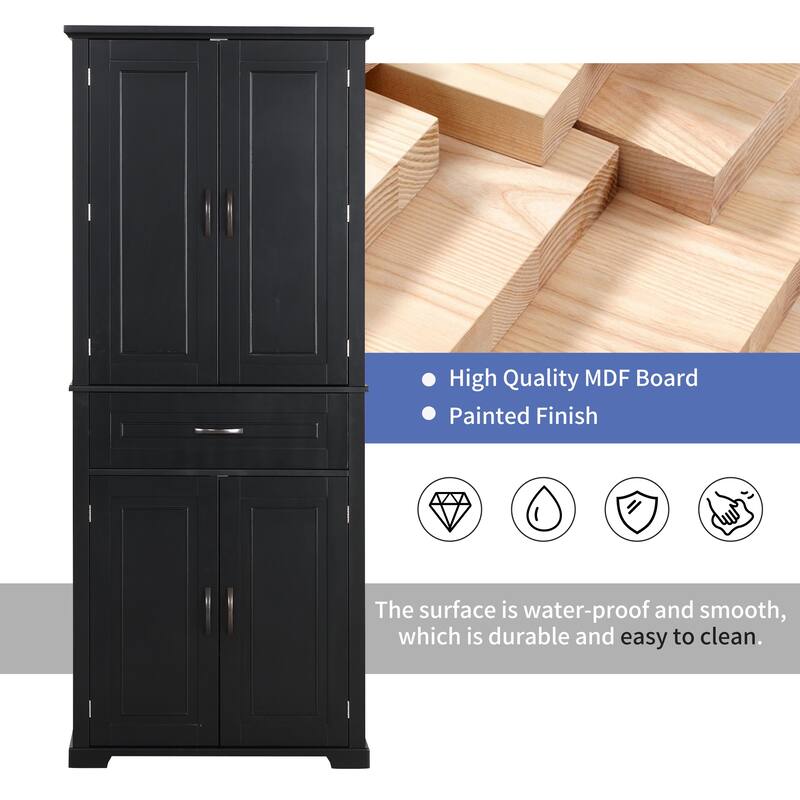 Bathroom Storage Cabinet with Doors and Drawer