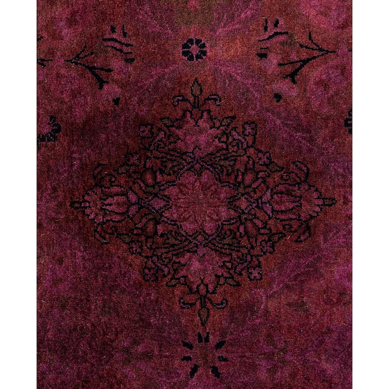 Overdyed One-of-a-Kind Hand-Knotted Area Rug - Purple - 7' 1" x 7' 1"