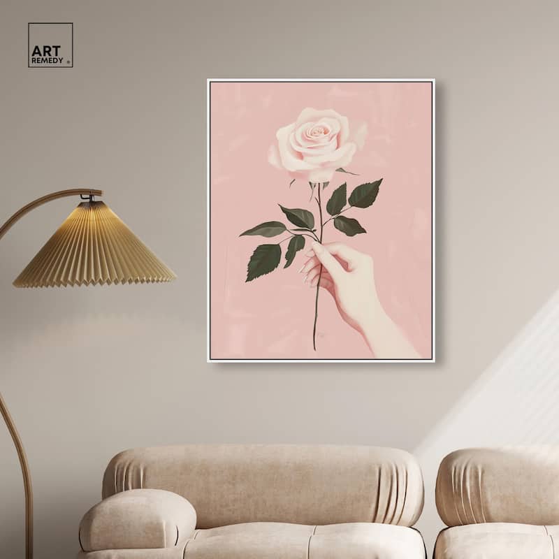 Gift of a Rose Canvas by Art Remedy