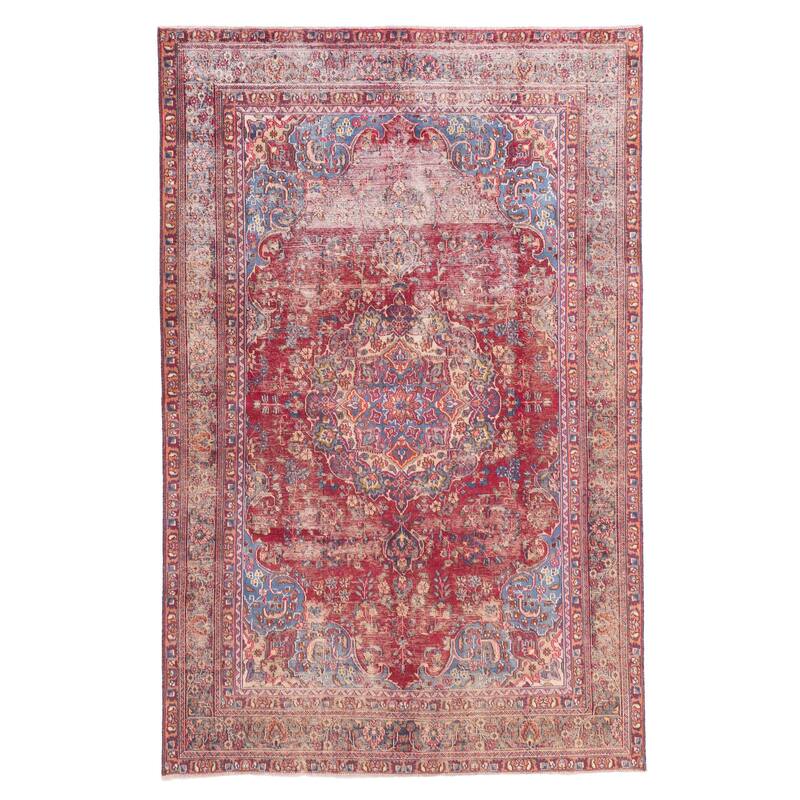 ECARPETGALLERY Hand-knotted Antalya Vintage Burgundy Wool Rug - 6'1 x 9'3
