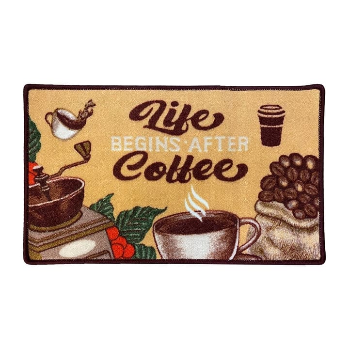 Morning Coffee Shape Non-Slip Kitchen Mat, 18x30 Inches - 18x30 Inches