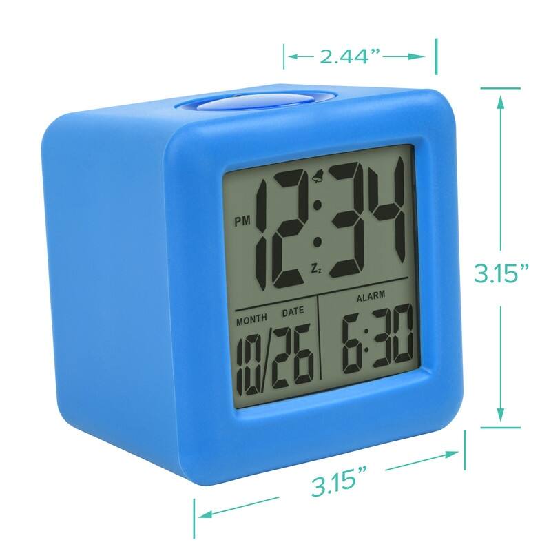 Equity by La Crosse Blue Soft Cube LCD Alarm Clock with Smart Light