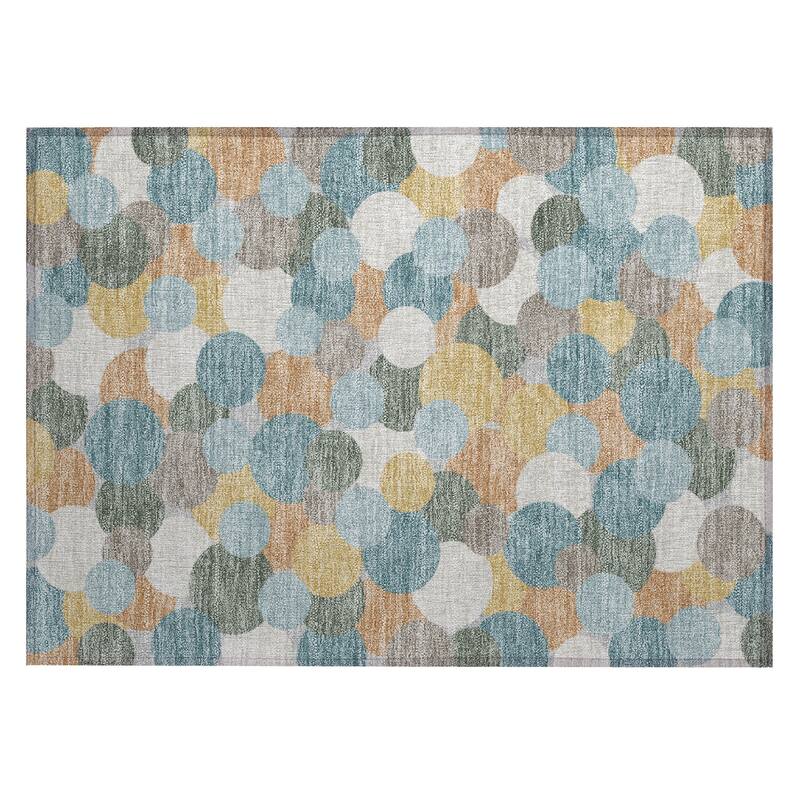 Machine Washable Indoor/ Outdoor Mucho Bubbles Chantille Rug