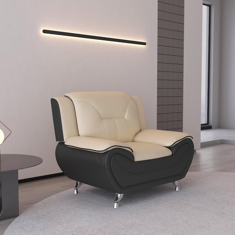 Sanuel 47.3" Wide Faux Leather Club Chair