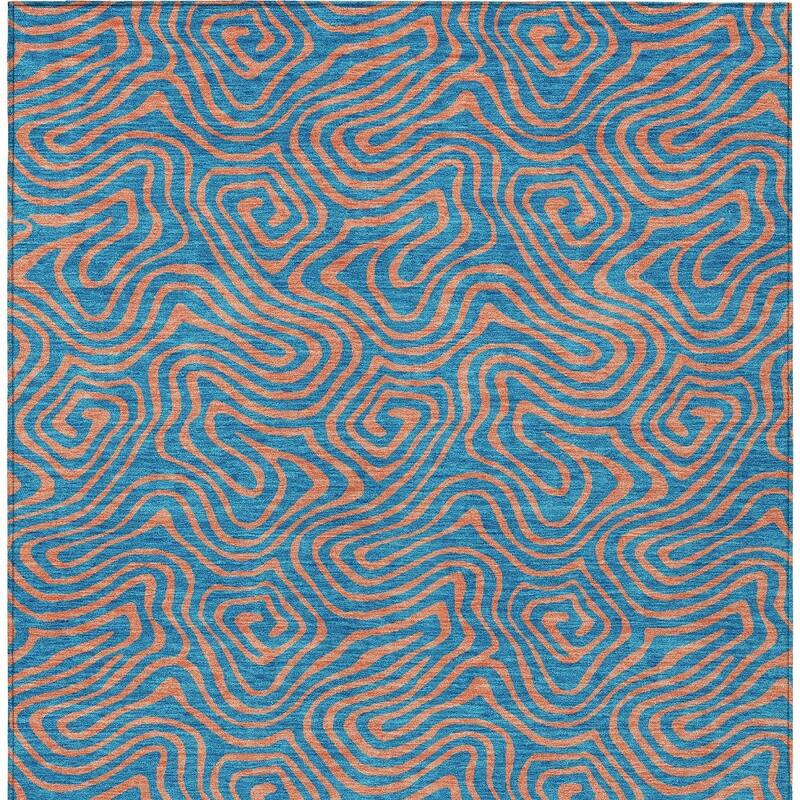 HomeRoots Abstract Transitional Rectangle Outdoor Rug