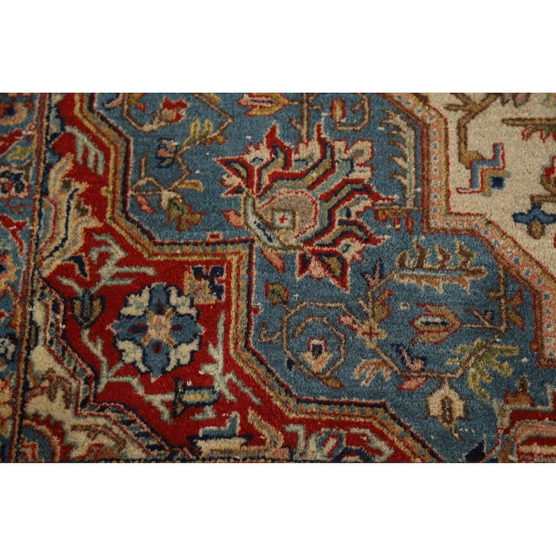 Vegetable Dye Yazd Persian Area Rug Hand-Knotted Wool Carpet - 6'10" x 10'7"