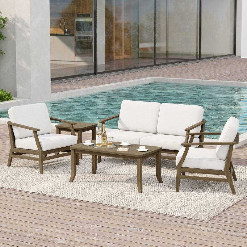 Outdoor Conversation Set Patio Chair, Loveseat with Tables