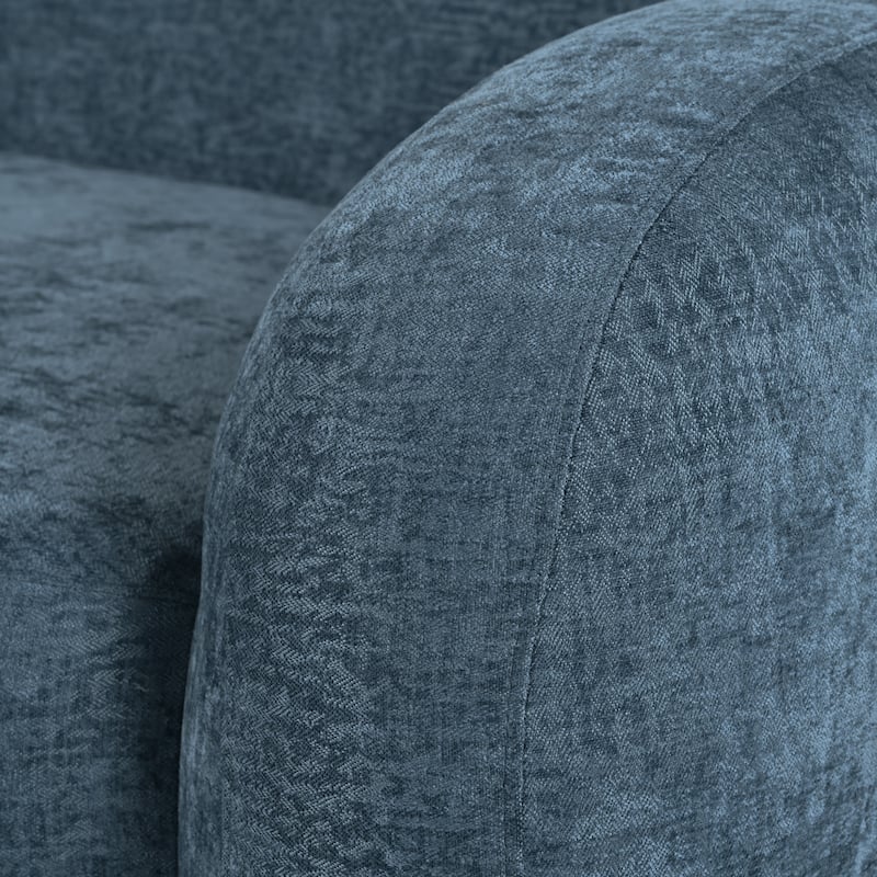 Streamlined Sofa with Curved Design and Extra-Large Seat Depth for Living Room or Guest Room