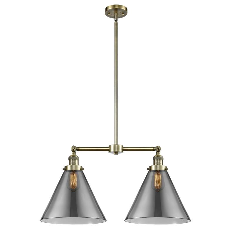 Innovations Lighting X-Large Cone 2 Light 21" Wide Linear Chandelier