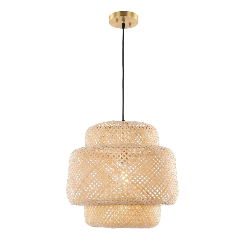 SAFAVIEH Lighting Raven 16.5-inch Pendant - 17" W x 17" D x 19-199" H - Natural - 17Wx17Dx199H