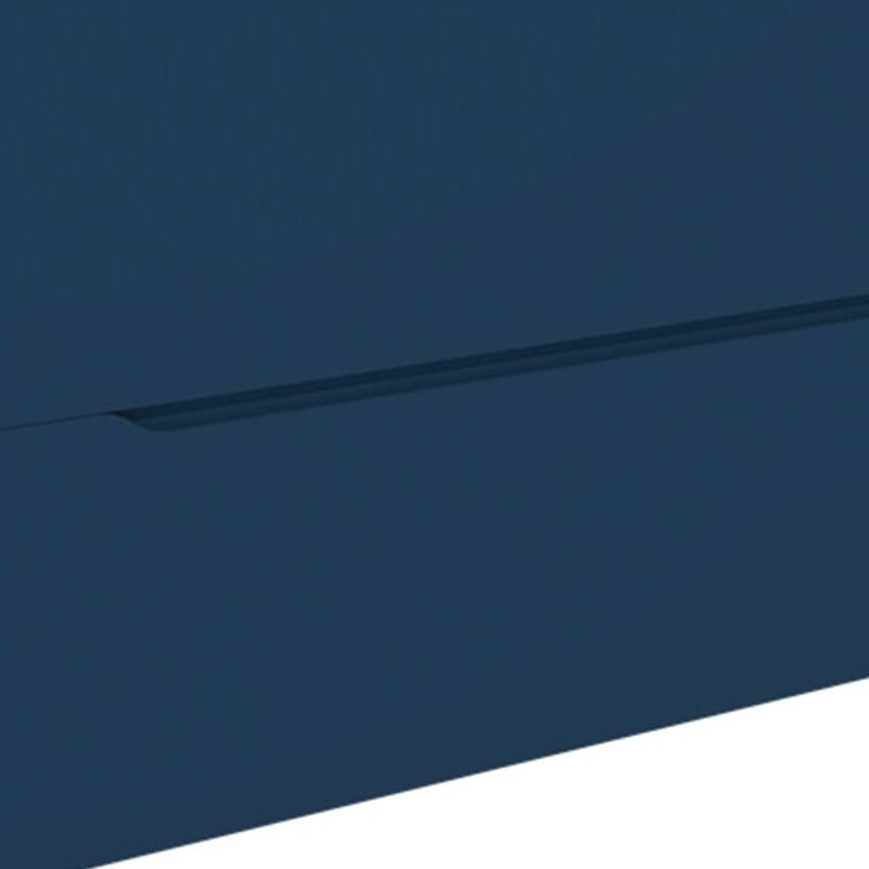 HomeRoots 48" Blue Wood Floating Bathroom Vanity With White Sink And Two Drawers - 48.00 in. x 18.00 in. x 19.00 in.