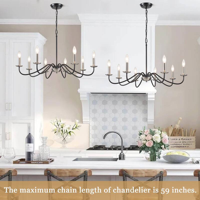 8-Light Farmhouse Candle Chandelier for Bedroom, Kitchen, Living Room and Foyer