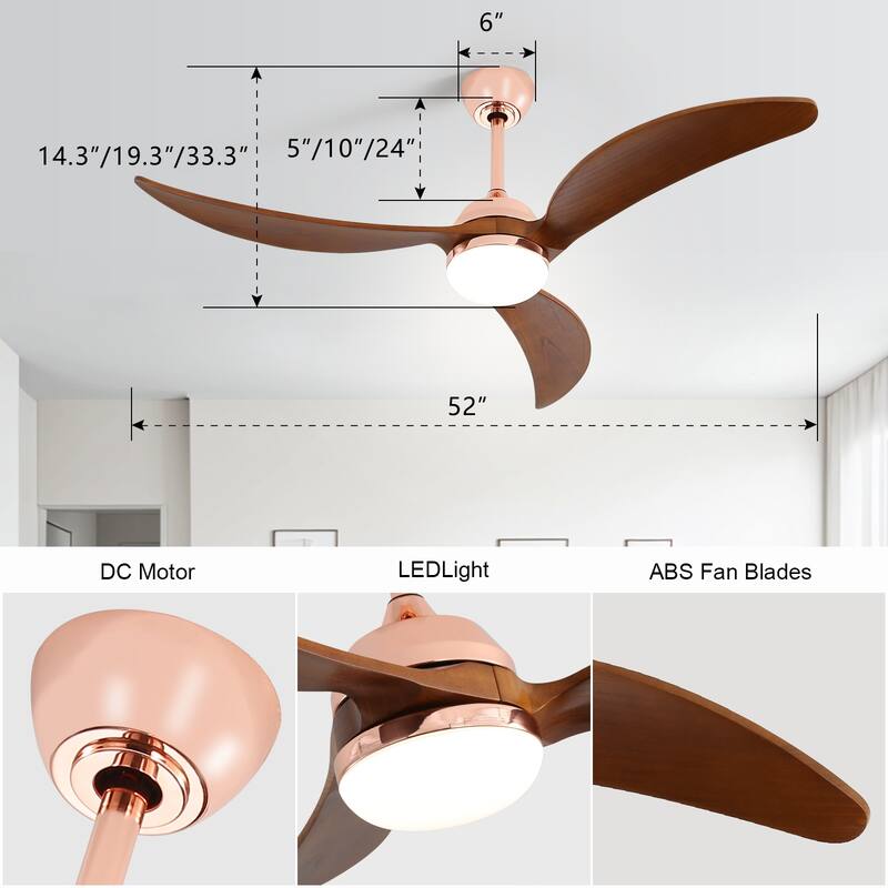Sofucor 18" Wood Beaded Ceiling Fan with Light & Remote,Flush Mount Chandelier Fan with 6-Speed Reversible Caged Ceiling Fan