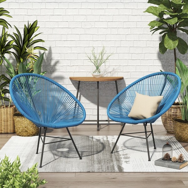 Corvus Sarcelles Acapulco Modern Wicker Bistro Chairs(Set of 2