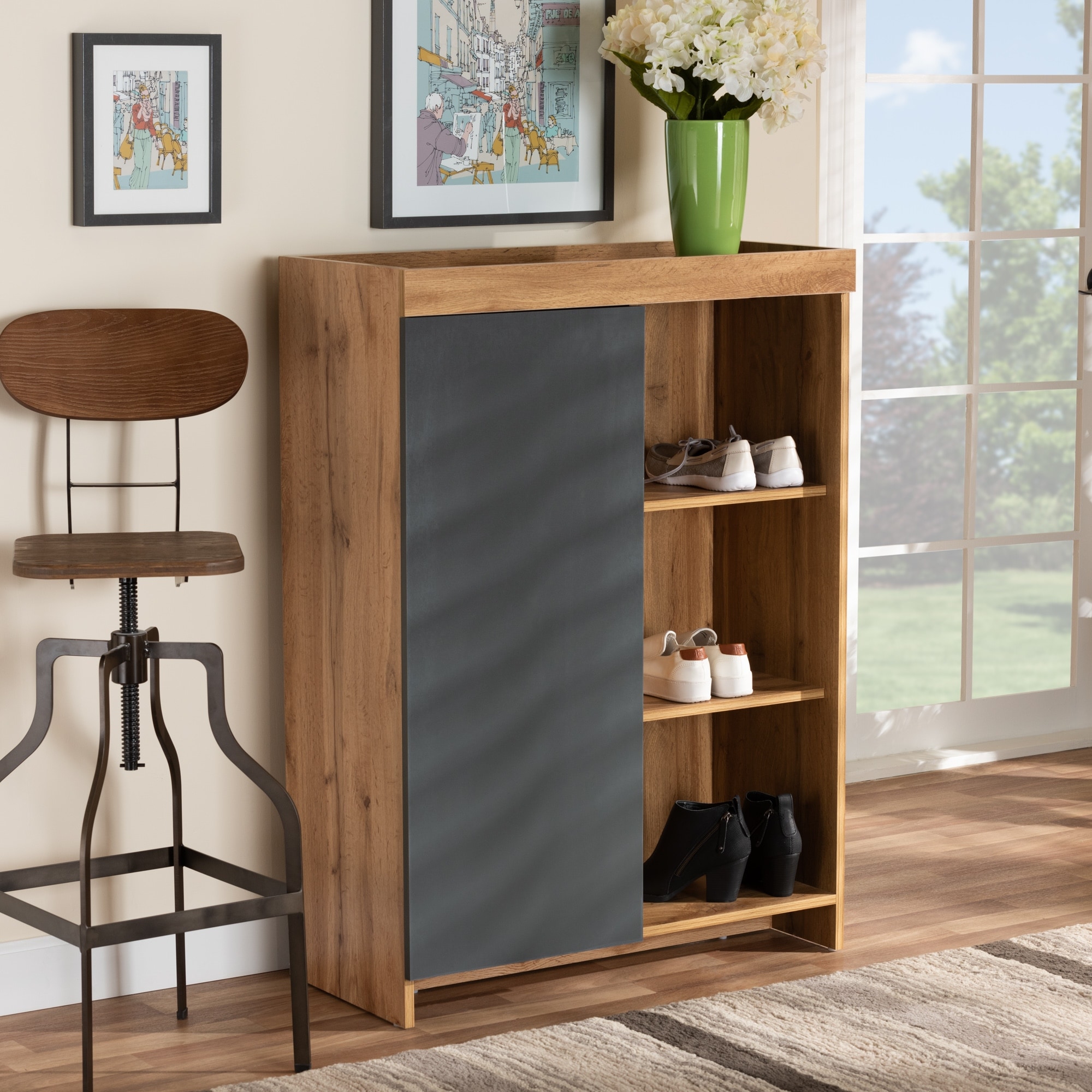 Two tone shoe cabinet 2025