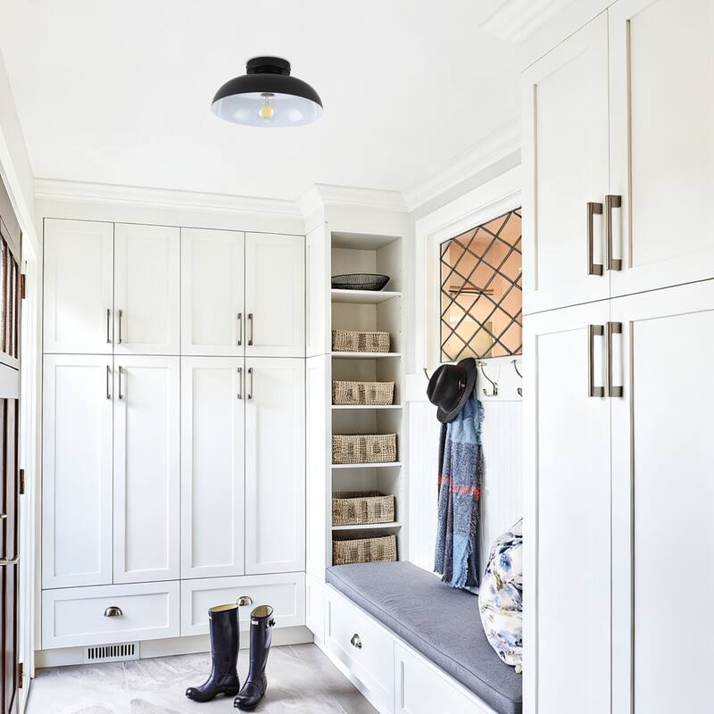 Semi Flush Mount Ceiling Light, Modern Ceiling Light Fixture for Kitchen Island Dining Room Foyer Hallway Porch Barn Loft