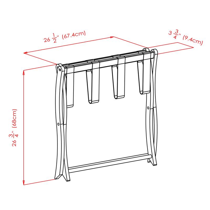 Foldable Wooden Luggage Rack Convenient Travel Companion - 26.54 x 18.66 x 20 inches