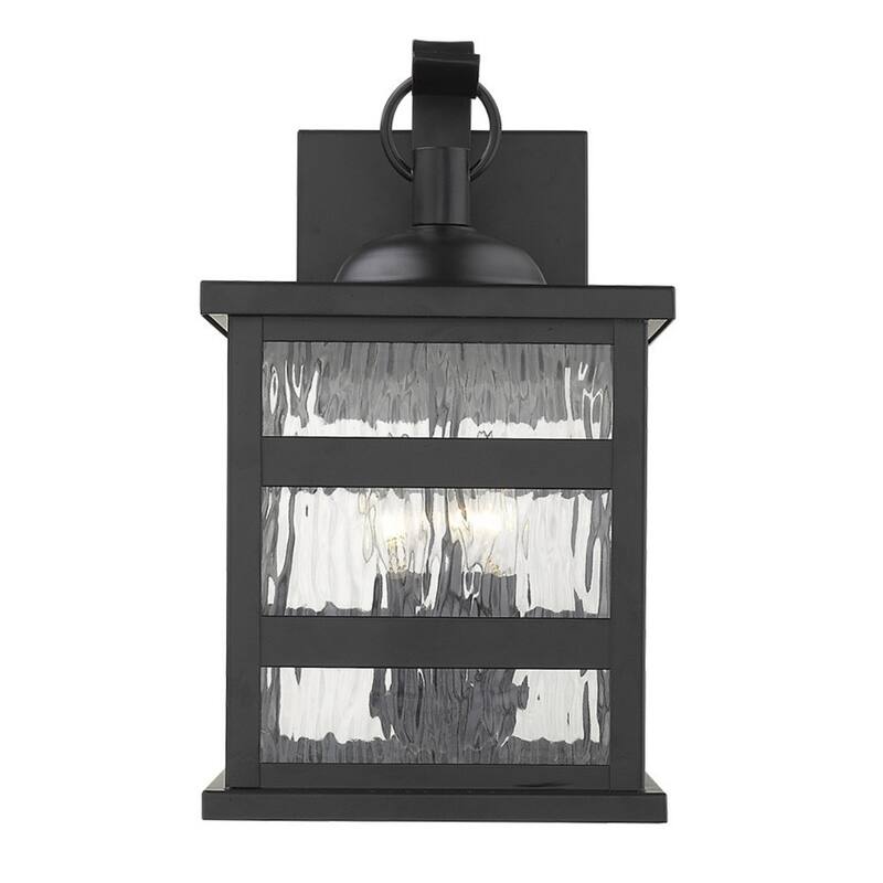 Modern Outdoor 3-Light Flush Mount Wall Lantern with Black Metal and Clear Glass Damp Rated - 16.25”H x 9”W x 10.75”D