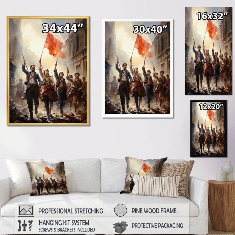Designart "The French Revolution Revolt II" France Canvas Wall Art