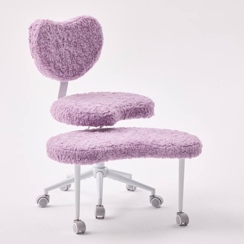 Artificial rabbit hair Meditation Chair Plus, Cross Legged Chair with Wheels, ADHD Chair, Criss Cross Desk Chair
