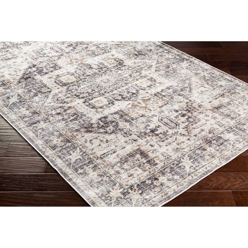 Livabliss Traditional Lavable Medallion Washable Area Rug