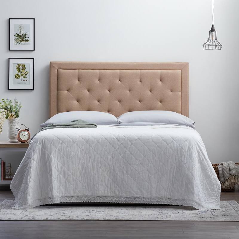 Brookside Upholstered Headboard with Diamond Tufting - Beige - Queen