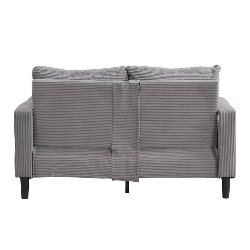 5-Seat Corduroy Sofa Set (3+2) with Sponge Cushions & Hardwood Frame