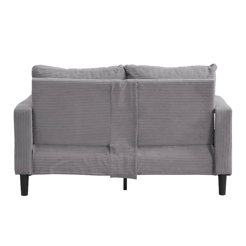 5-Seat Corduroy Sofa Set (3-Seater + 2-Seater) with High-Density Sponge Cushions & Sturdy Hardwood Frame