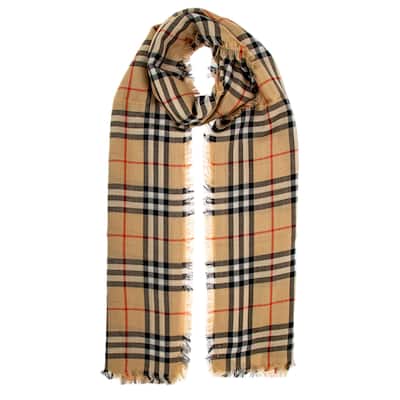 Burberry Check Cashmere/Silk Oversized Scarf