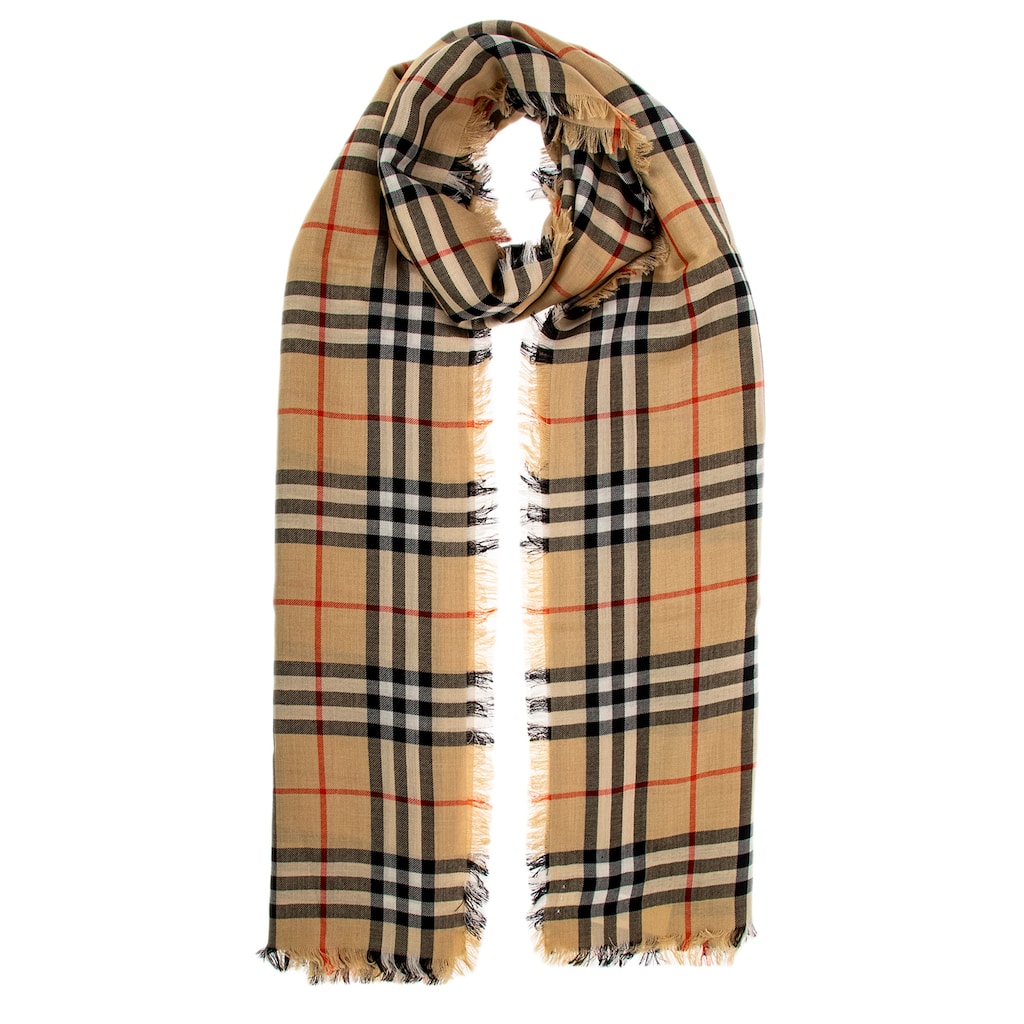 Burberry Check Cashmere/Silk Oversized Scarf