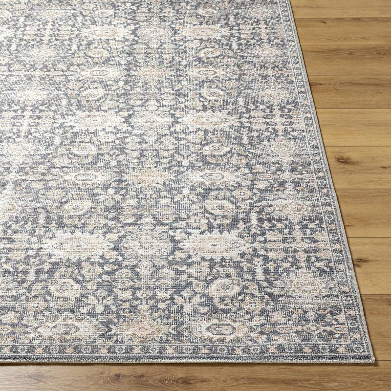 Iman Traditional Floral & Botanical Fringed Area Rug