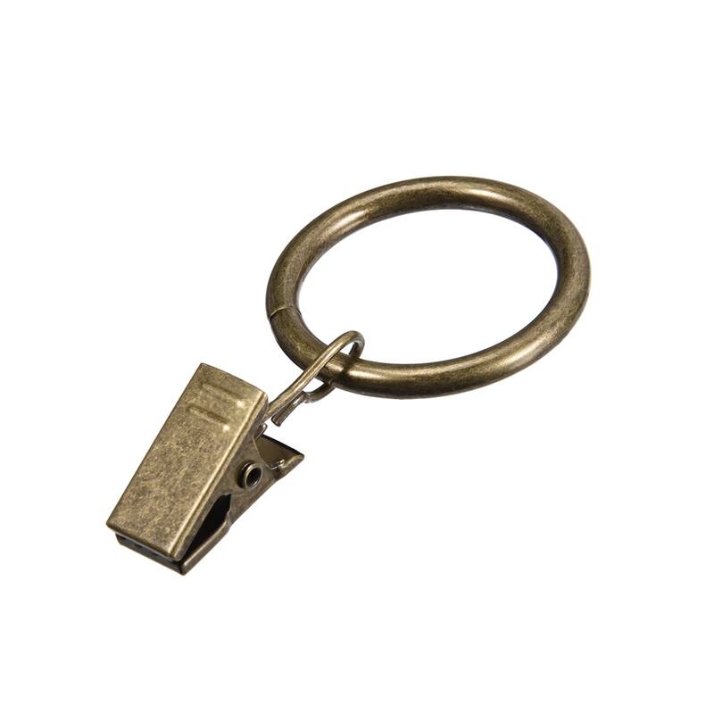 Curtain Clip Ring Hook Metal 1 Inch Inner Dia 3.5mm Thickness 16 Pcs - Bronze Tone