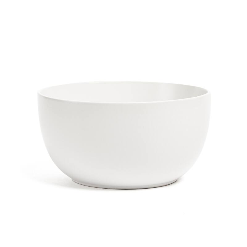 over&back Coupe Semi-Matte Stoneware Tall Serving Bowl, 2.3qt - WHITE