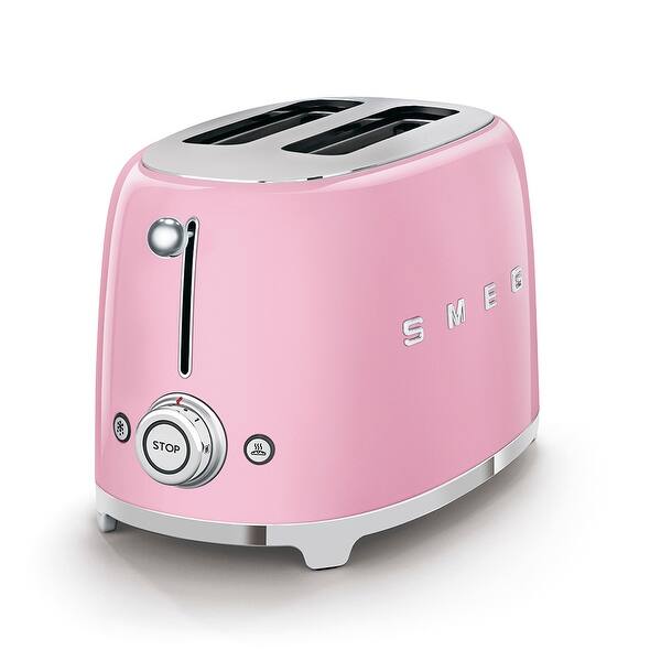 Smeg 50's Retro Style Aesthetic 2 Slice Toaster Pink Bed Bath