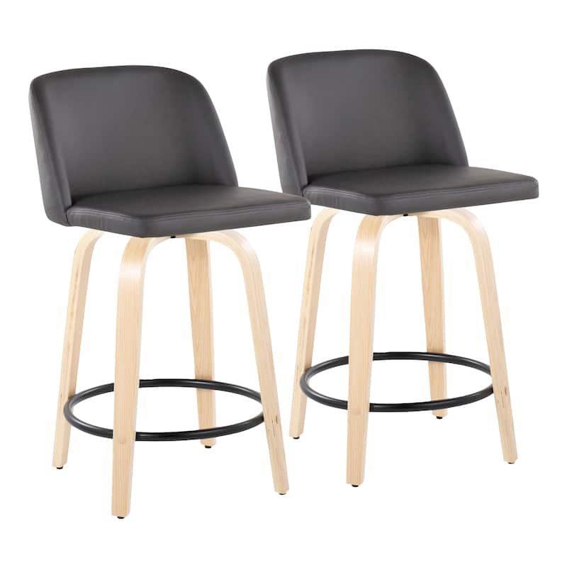 Carson Carrington Vallberga 24" Counter Stool with Natural Wood Base (Set of 2)