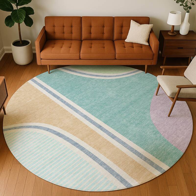 Machine Washable Indoor/ Outdoor Contemporary Keely Chantille Rug
