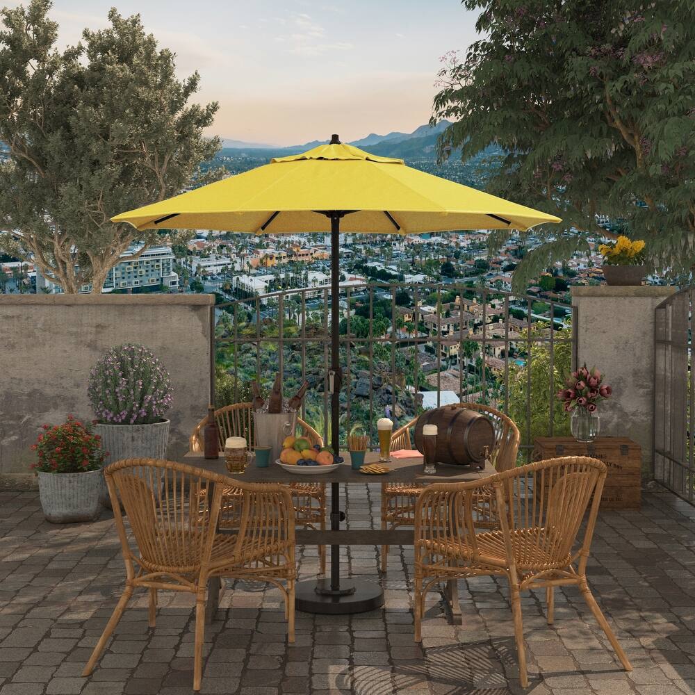 North Bend 7.5 Crank Lift Auto Tilt Patio Umbrella with Outdoor Rated Olefin Fabric by Havenside Home