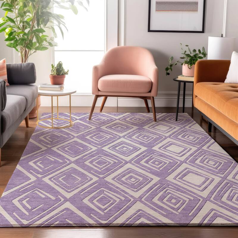 Premium Washable Super Soft Diamond Cascade Mayfield Rug - Lavender - 5' x 7'6"