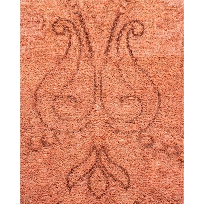 Overton Hand Knotted Wool Vintage Inspired Modern Contemporary Overdyed Pink Area Rug - 3' 1" x 5' 1"