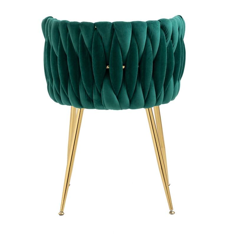 SEYNAR Modern Glam Velvet Dining Side Chair Set of 2 with Gold Metal Frame