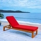 preview thumbnail 12 of 16, SAFAVIEH Solano Outdoor Solid Wood Chaise Lounge Chair - 24.8" W x 80.9" L x 37.4" H