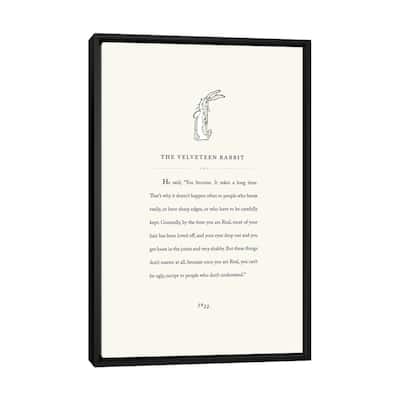iCanvas "Velveteen Rab3it Book Page Illustration" by Holly Van Wyck Framed Canvas Print