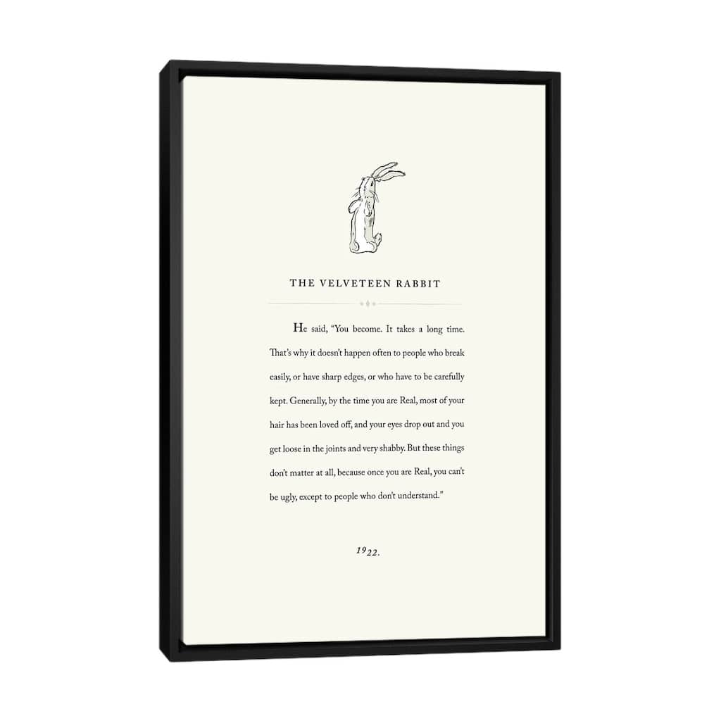 iCanvas "Velveteen Rab3it Book Page Illustration" by Holly Van Wyck Framed Canvas Print