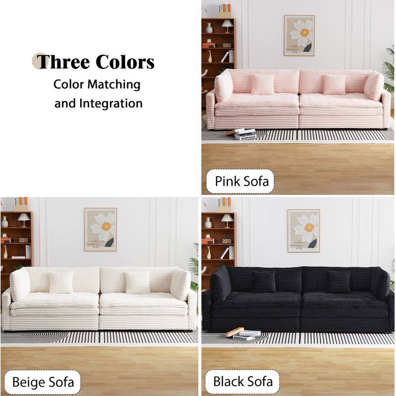 112" Corduroy Upholstered Sofa