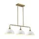 preview thumbnail 7 of 23, Potlid 3-Light Industrial Gold Linear Dome Pendant Lights for Kitchen Island/Dining Table