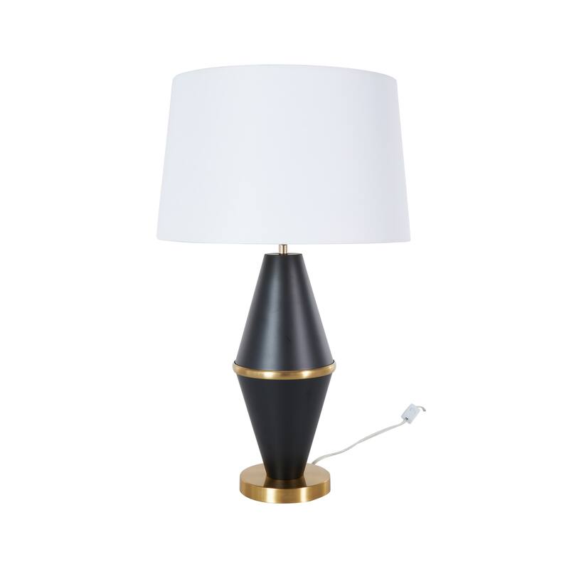 Metal Room Table Lamp with Gold Accents - Black or White - CosmoLiving by Cosmopolitan