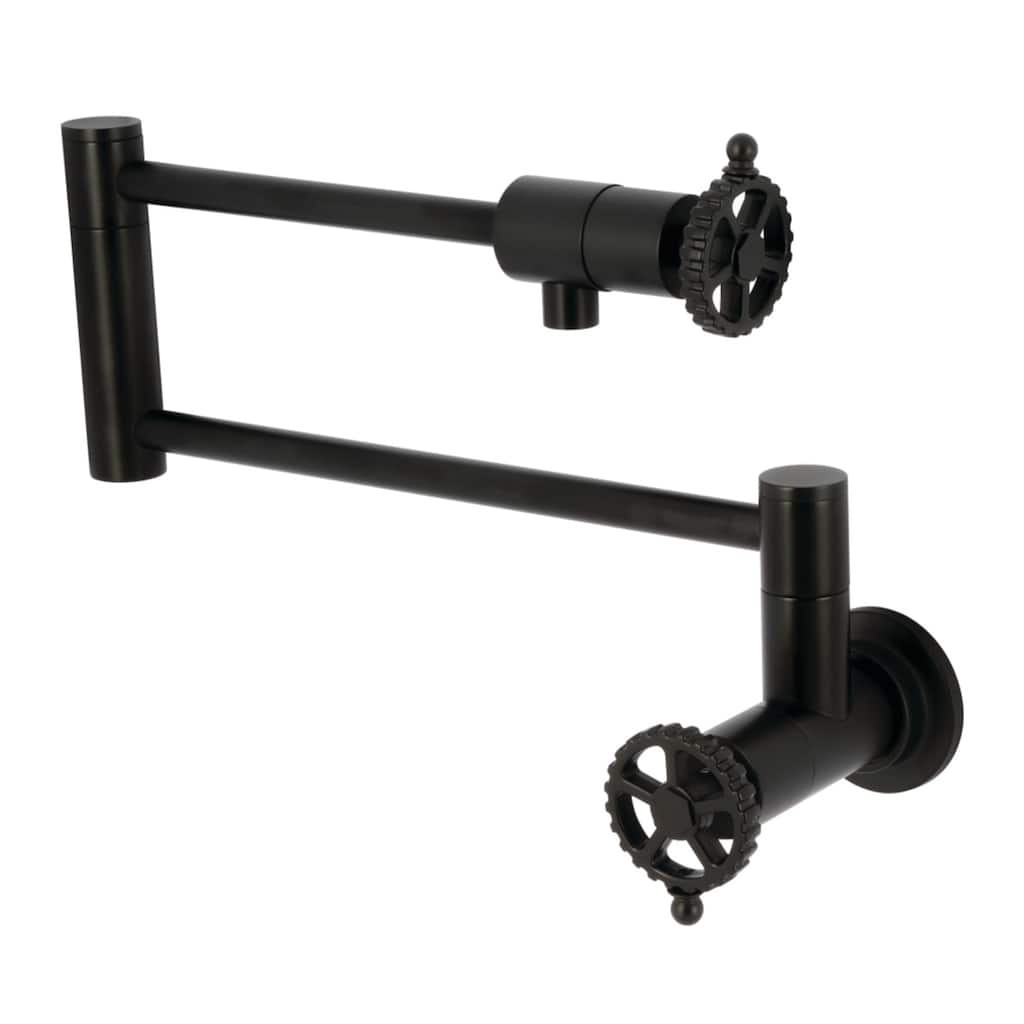Kingston Brass Fuller Two-Handle 1-Hole Wall Mount Pot Filler Faucet